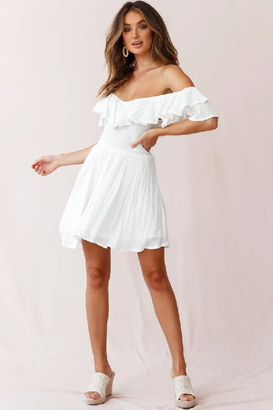 ruby red sundress-Akira Chiffon Dinner Date Dress White