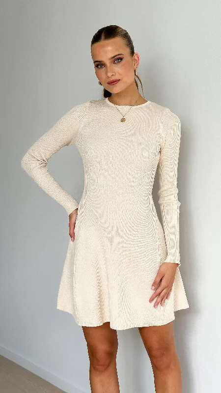 asymmetrical mini dress-Amity Mini Dress - Cream