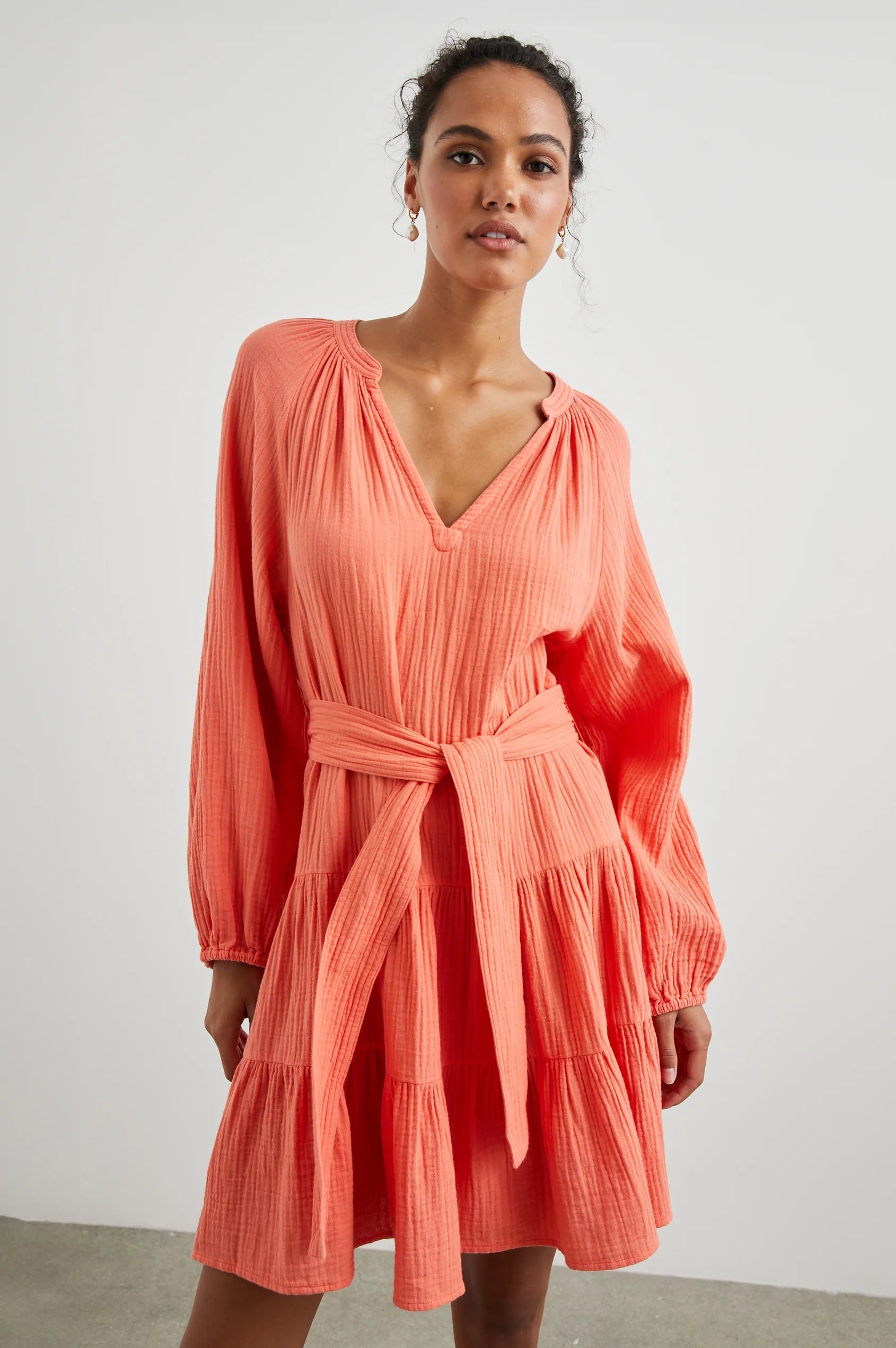 flowy prom dress-Aureta Dress Papaya