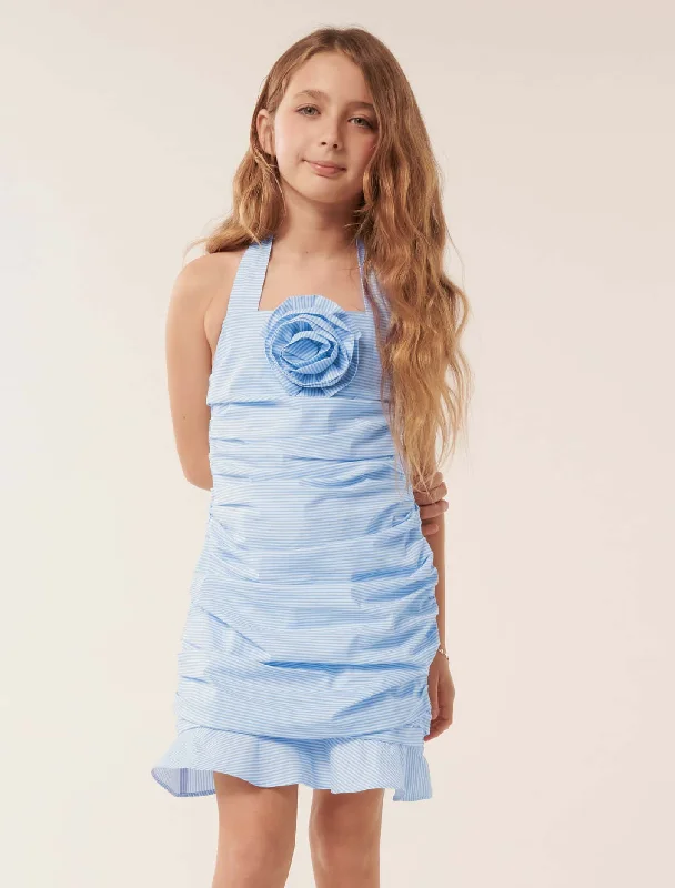 long sleeve sundress-Bebe Gathered Teen Dress