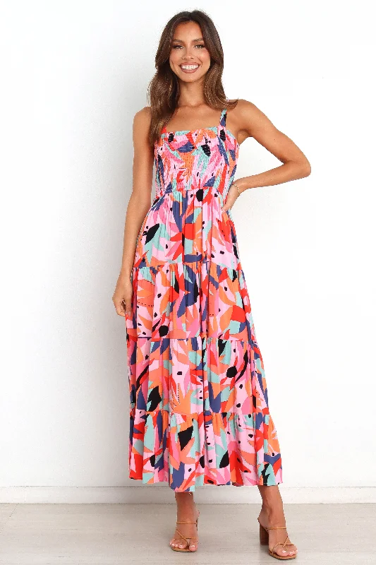 asymmetrical cocktail dress-Celina Dress - Pink Multi