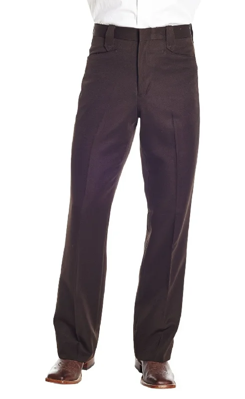 purple evening dress-Circle S Mens Brown Polyester Ranch Dress Pants