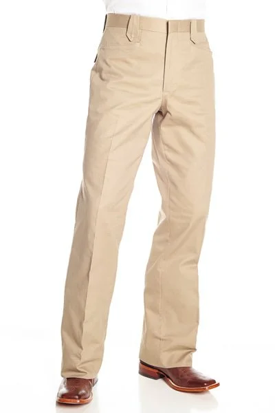 coral cocktail dress-Circle S Mens Khaki 100% Cotton Unhemmed Snap Ranch Dress Pant 42