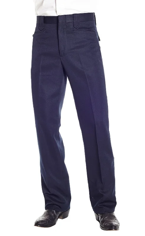 pleated skirt dress-Circle S Mens Navy Polyester Ranch Dress Pants 40