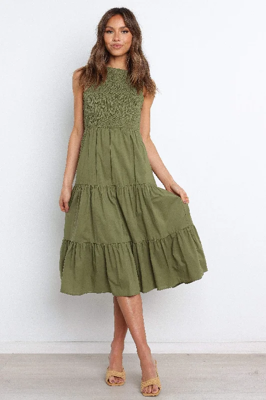 turquoise sundress-Erhardt Dress - Olive