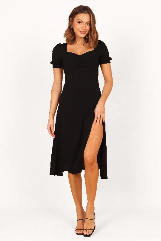 off shoulder dress-Franklin Dress - Ebony