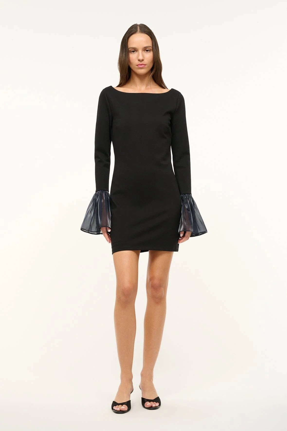 ruched cocktail dress-Hawthorne Dress Black/Navy