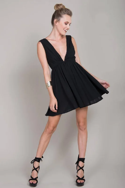 A-line prom dress-Laine Day Festival Dress Black