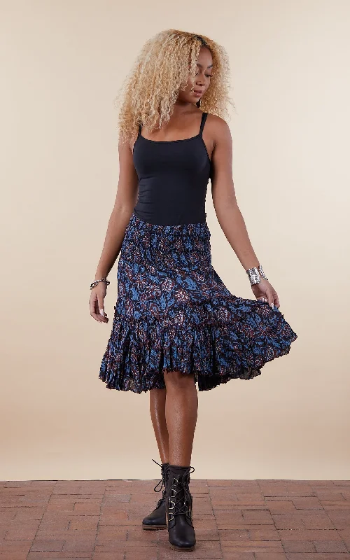 floral boho dress-Lola Skirt, Mini, Chocolate Flower