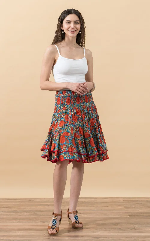 purple sundress-Macarena Skirt, Mini, Turquoise & Orange Rose