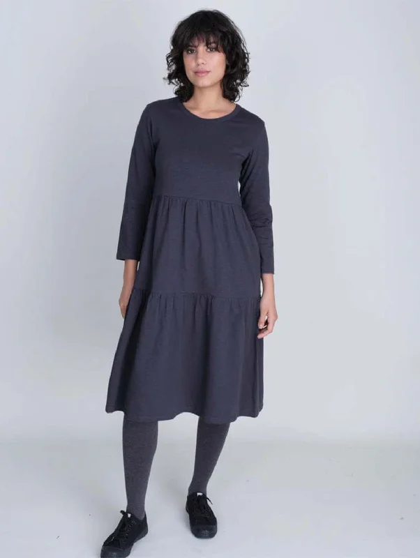 polka dot maxi dress-Maya Organic Cotton Jersey Dress | Grey