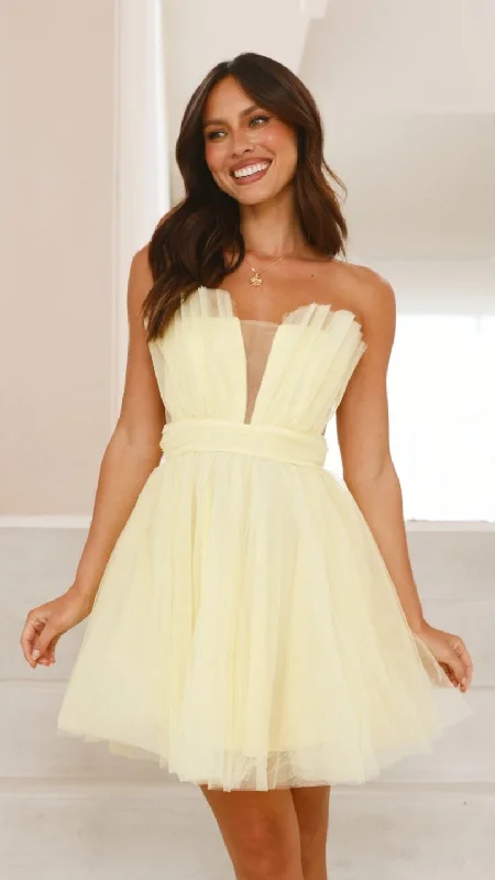 long sleeve sundress-Mylee Mini Dress - Yellow