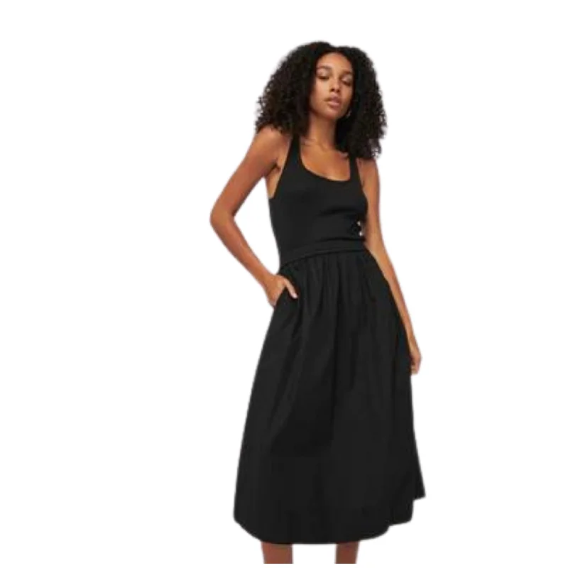 denim overall dress-Nation - Sadelle Dress BLK