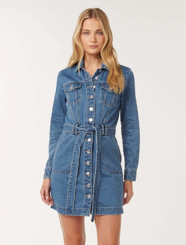 chic sundress-Raelyn Denim Dress