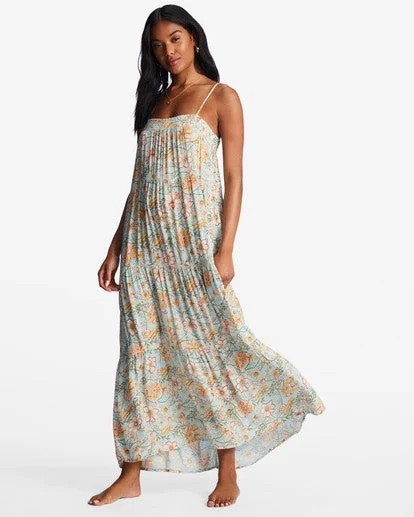 tiered boho dress-Billabong Women's Dresses Midi Dress Sleeveless