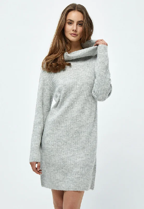 empire waist cocktail dress-Aluna Dress - LIGHT GREY MEL.