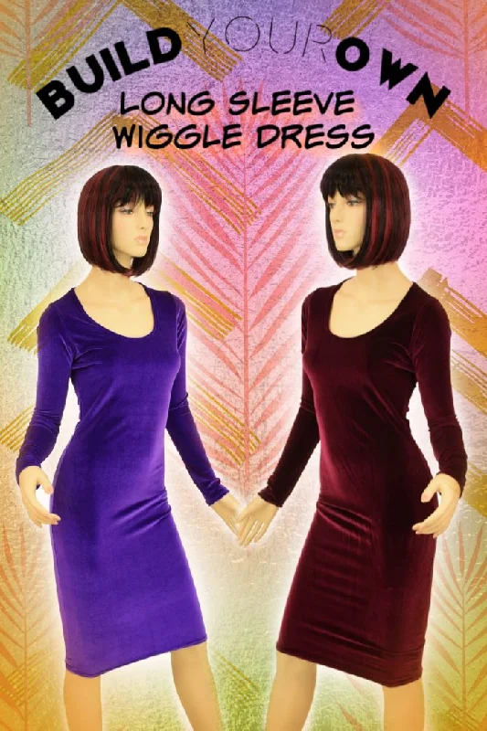 lavender sundress-Build Your Own Long Sleeve Wiggle Dress