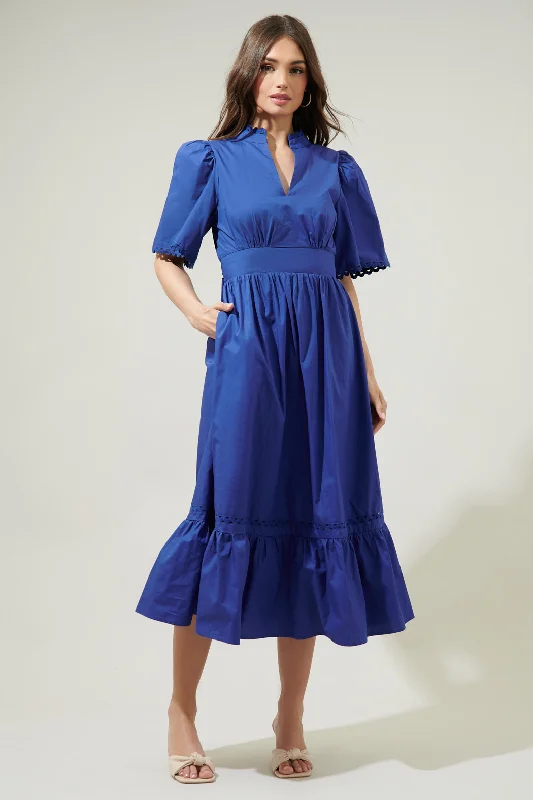 shift prom dress-Camden Poplin Midi Dress