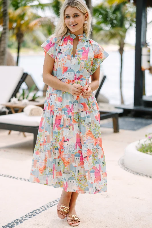 flowy summer dress-In Your Dreams Toile Print Midi Dress