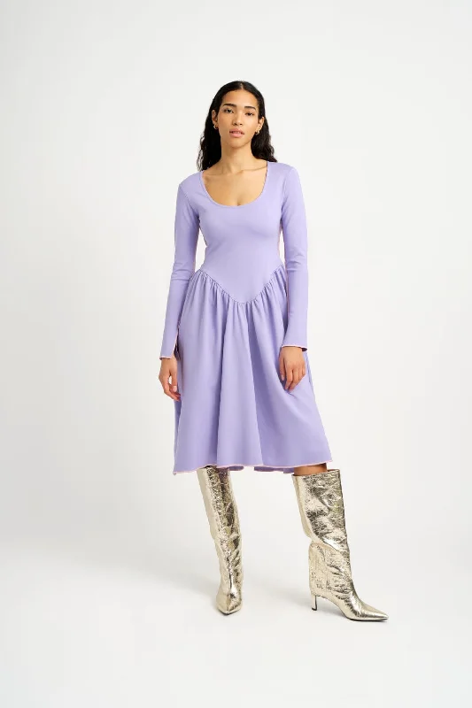 empire waist cocktail dress-Joan Dress Lilac