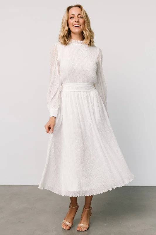 halter evening dress-Julie Long Sleeve Dress | Off White