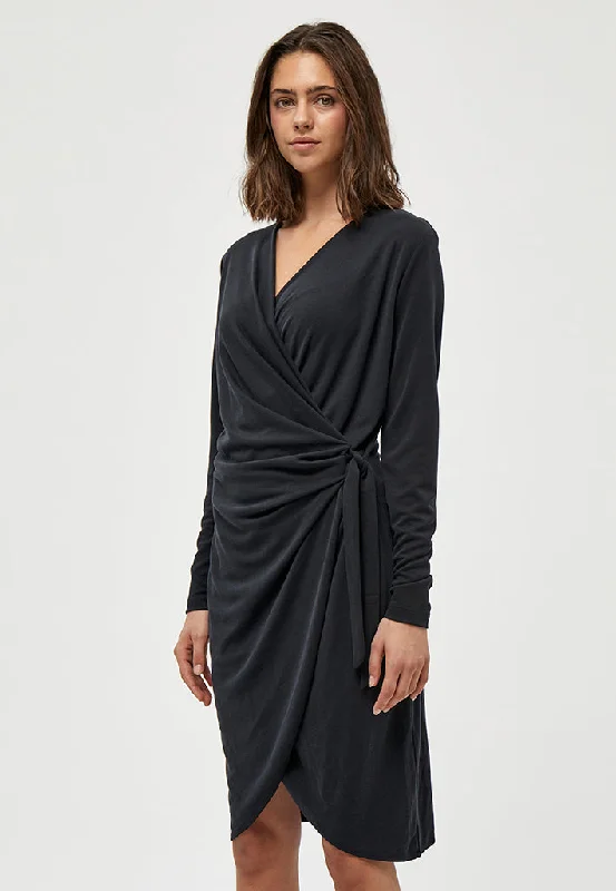 chic evening dress-Lana Wrap Dress - Black