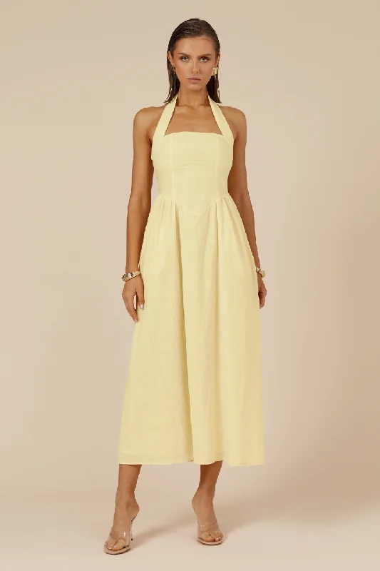 embroidered midi dress-LOCKLEA MIDI DRESS - LEMON