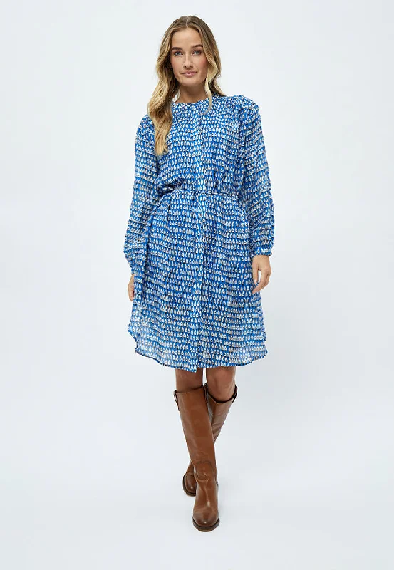 fit and flare dress-Marika Harmonia Shirt Dress - Marina Blue Print