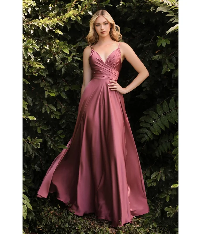 plaid prom dress-Cinderella Divine Mauve Rose Sweetheart Satin Enchanted Bridesmaid Dress