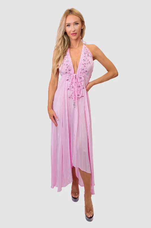 tiered cocktail dress-Mykonos Pink Dress