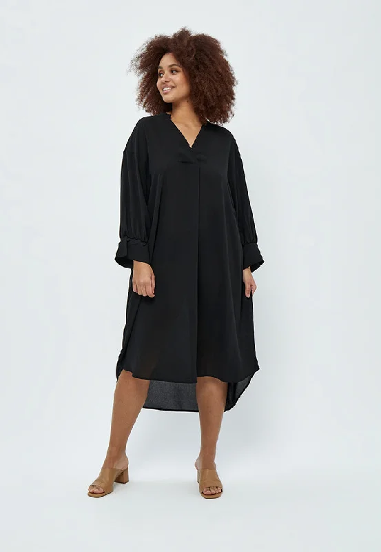 flowy cocktail dress-Sabia Dress Curve - Black