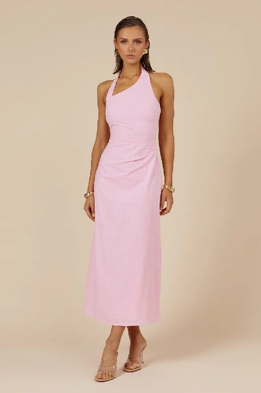 asymmetrical mini dress-SAPHIRA LONG MIDI DRESS - BUBBLEGUM