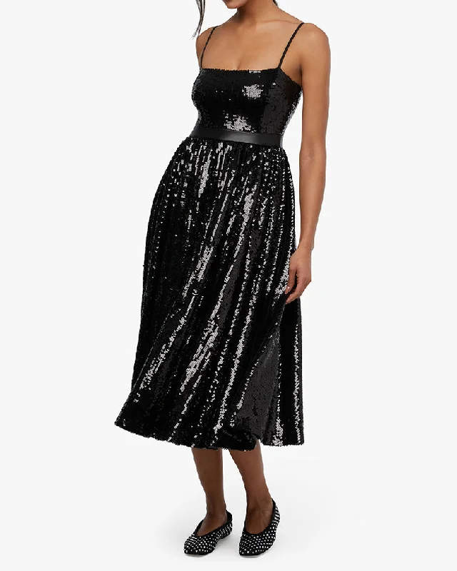 backless evening dress-Sequin Midi Dress