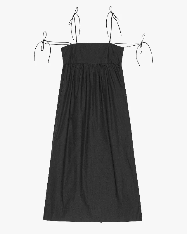 peplum sundress-Cotton Poplin String Midi Dress