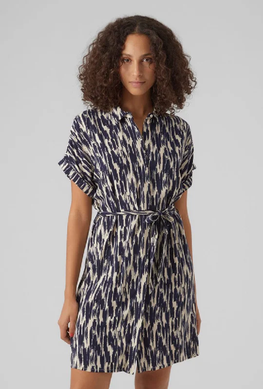 short sleeve sundress-VERO MODA EASY JOY SS SHIRT DRESS