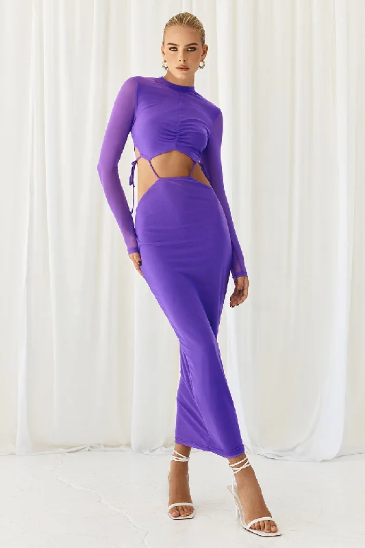 high low cocktail dress-VILLA MIDI DRESS - PURPLE