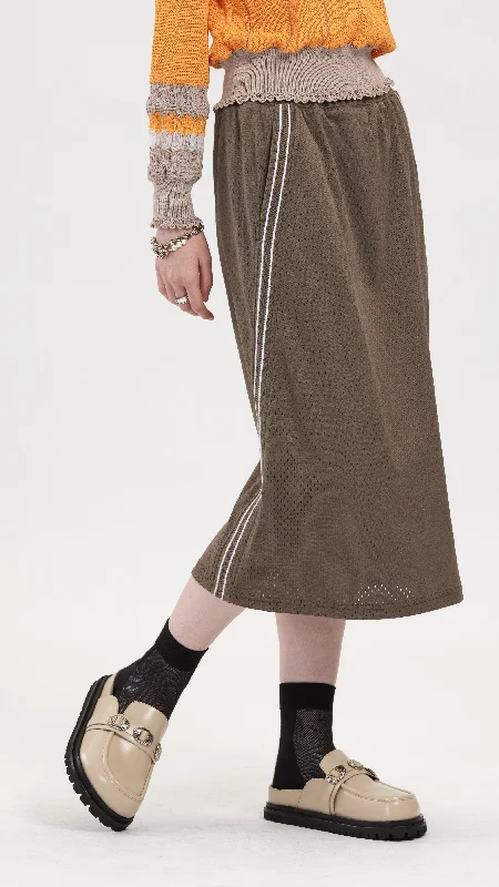 grey lace skirt-Basketball Mesh Skirt