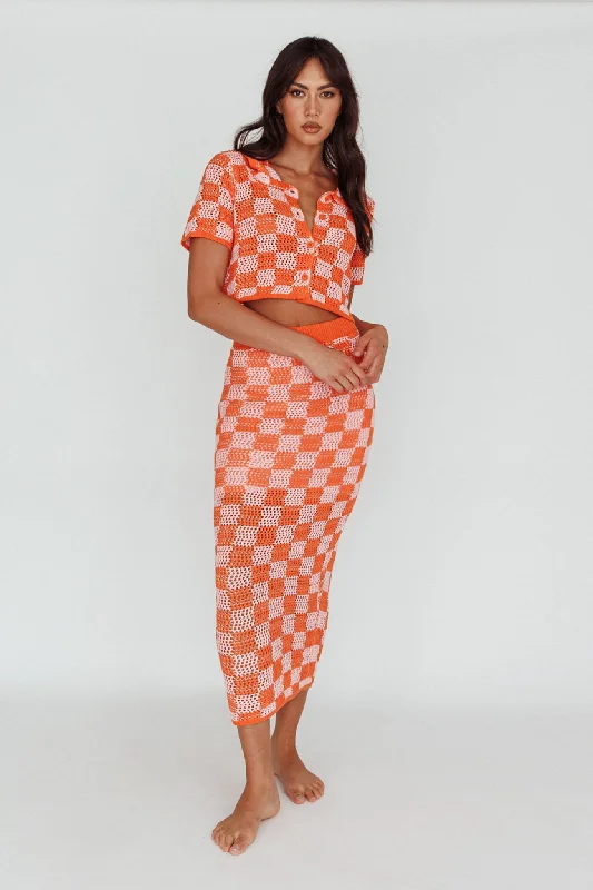 ruched pencil skirt-Byron Bay Crochet Maxi Skirt Sunset