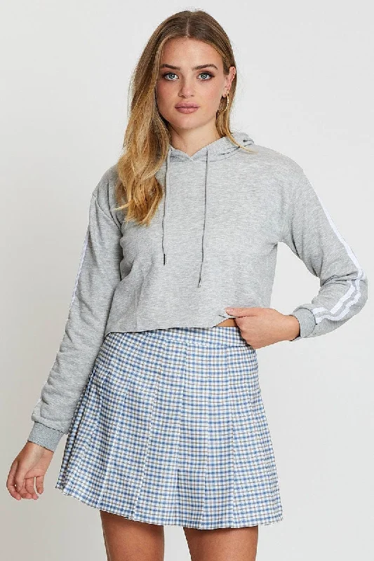 striped shirt skirt-Check Pleated Skirt Mini Tennis