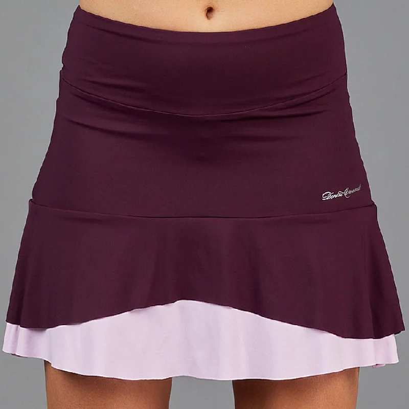 royal blue midi skirt-Djali Two Tier 16.5" Skort (wine)