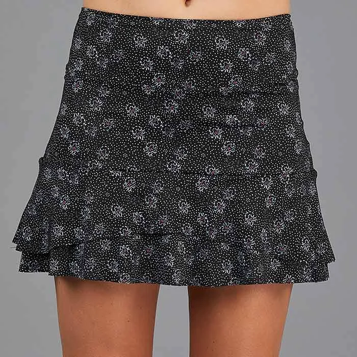 pleated lace skirt-Jade Two Tier 15" Skort (print)