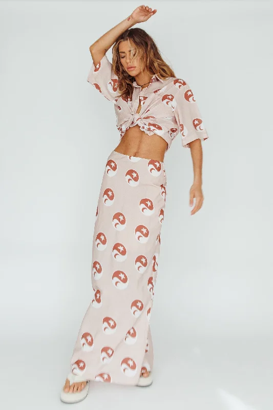 vintage maxi skirt-Just A Hunch Maxi Skirt Yin Yang Rose