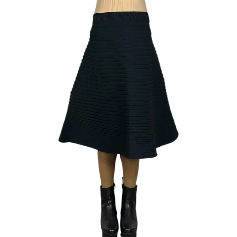 asymmetrical midi skirt-BOUNCE KNIT SKIRT