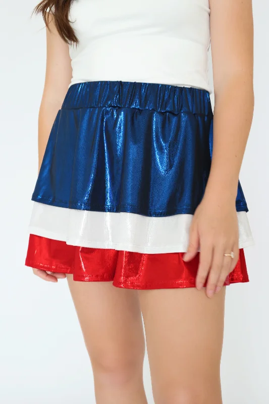 boho midi skirt-Red White And Boom Skort (FINAL SALE)