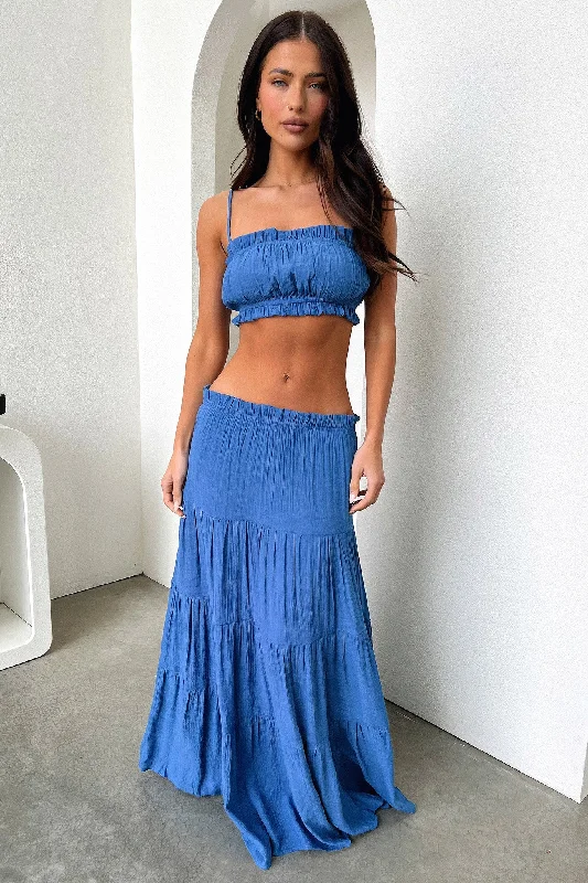 emerald green skirt-Selina Maxi Skirt - Royal Blue